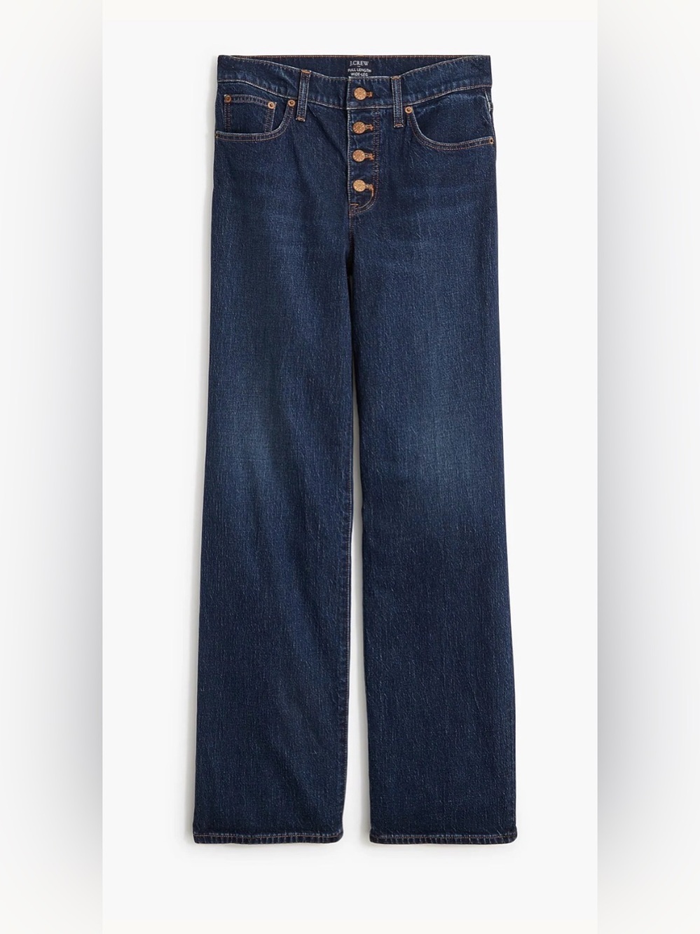 J. Crew Full Length Wide-Leg Dark Blue Wash Jeans